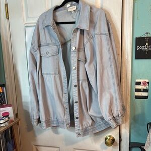 Skies are Blue Curvy Size 3X light Blue Denim Jacket